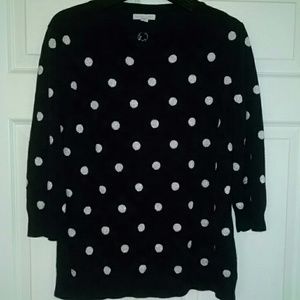 NY &Co black and silver polka dot sweater sz Xl